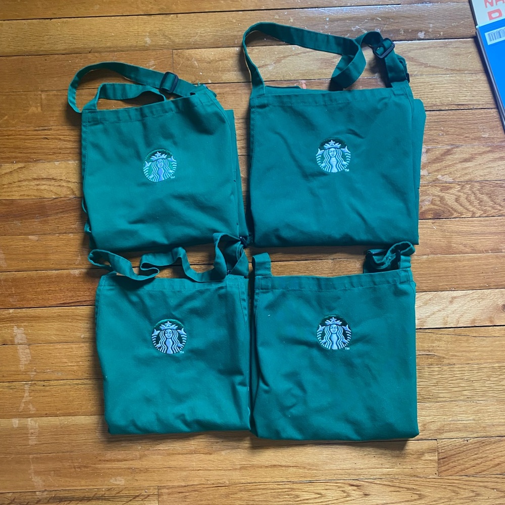 Starbucks Green Aprons Set of 4